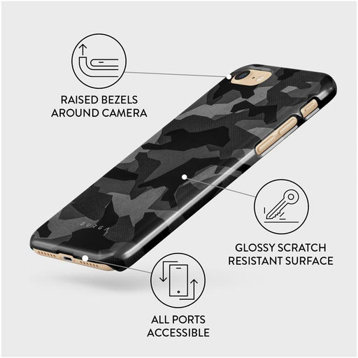 Night Black Camouflage - iPhone SE (2020) Case 3