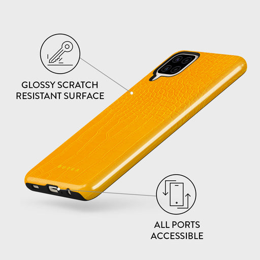 Canary Yellow - Snake Skin Samsung Galaxy A12 4G Case 7