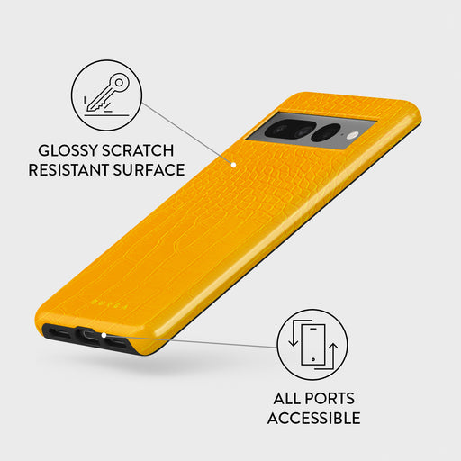 Canary Yellow - Snake Skin Google Pixel 7 Pro Case