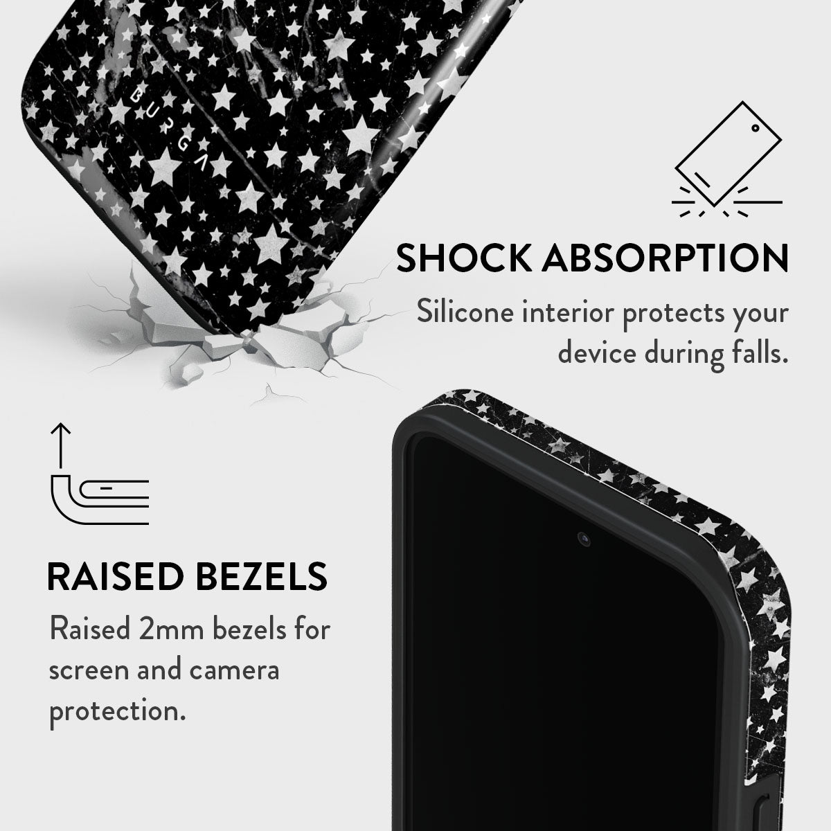 【BURGA】キラキラ 星柄 スター スマホ iPhoneケース 送関込 Starry Night - Stars iPhone 13 Pro Case | BURGA